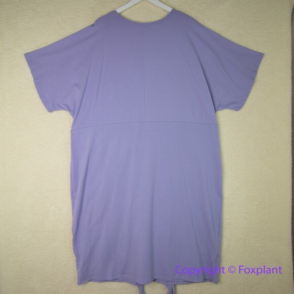 New! ELOQUII Women's Plus Size Cross Front Flutter Sleeve Dress purple, 26 - Picture 6 of 12